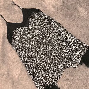 Wet seal Black & Cream Lace Trapeze Mini Dress